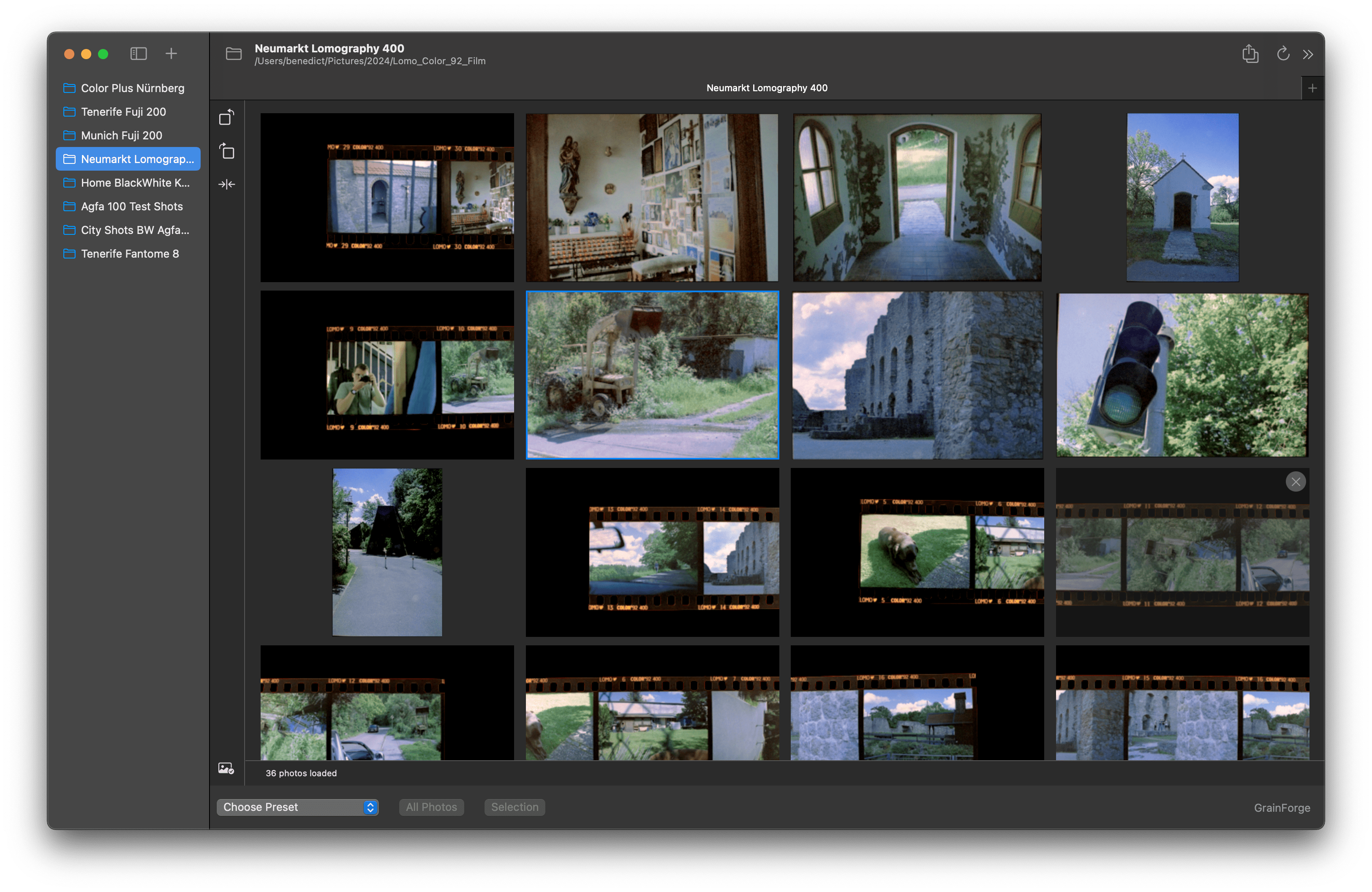 Overview Shot of the Grainforge Application
